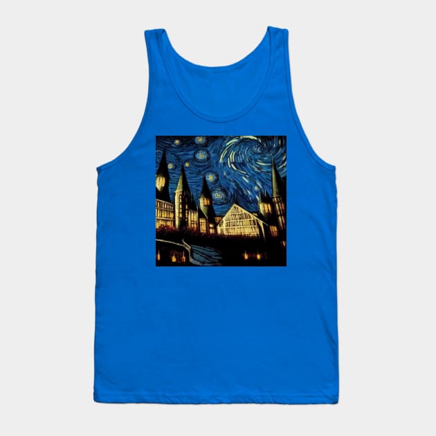 Starry Night Wizarding School Van Gogh Tank Top by Grassroots Green